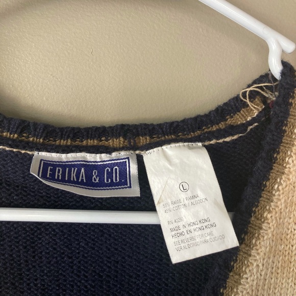 Vintage Erika & Co Nordic Fair Isle Zip Up Sweater Vest L - Picture 5 of 5